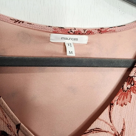 Maurices Pink Floral Lace Trim Baby doll Dress Size M - Picture 9 of 11